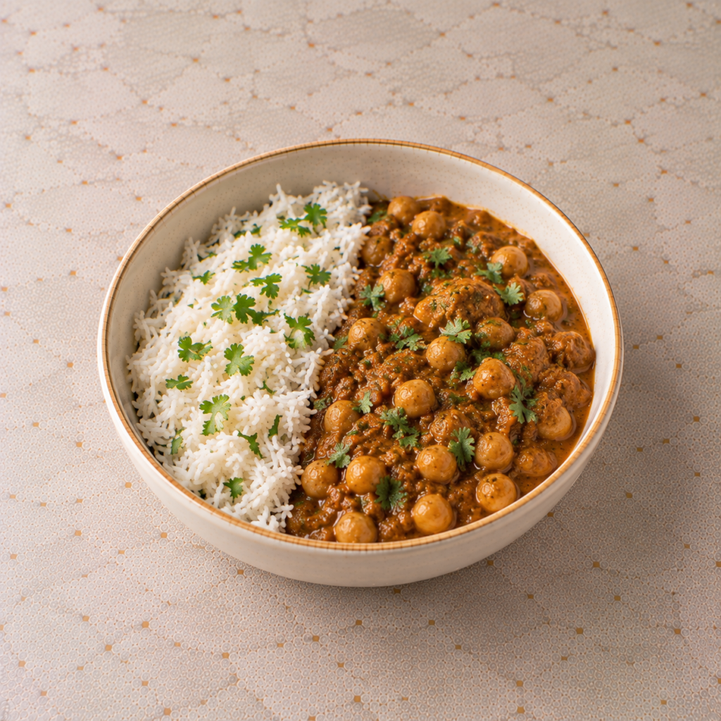chole rice bowl
